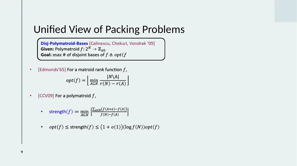 Online Disjoint Spanning Trees and Polymatroid - slide 9 of 23
