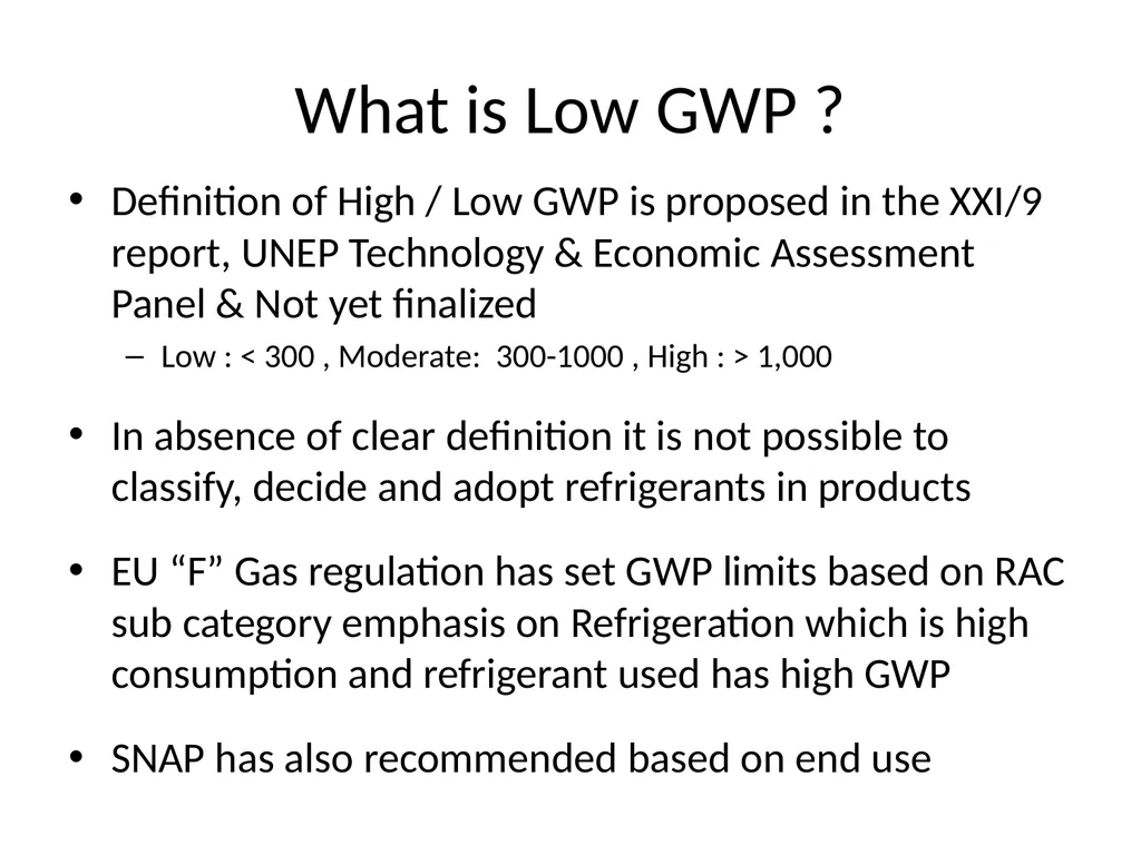 Alternatives to high-GWP HFCs for Air-conditioning - slide 2 of 7