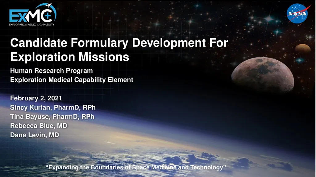 Candidate Formulary Development For Exploration
