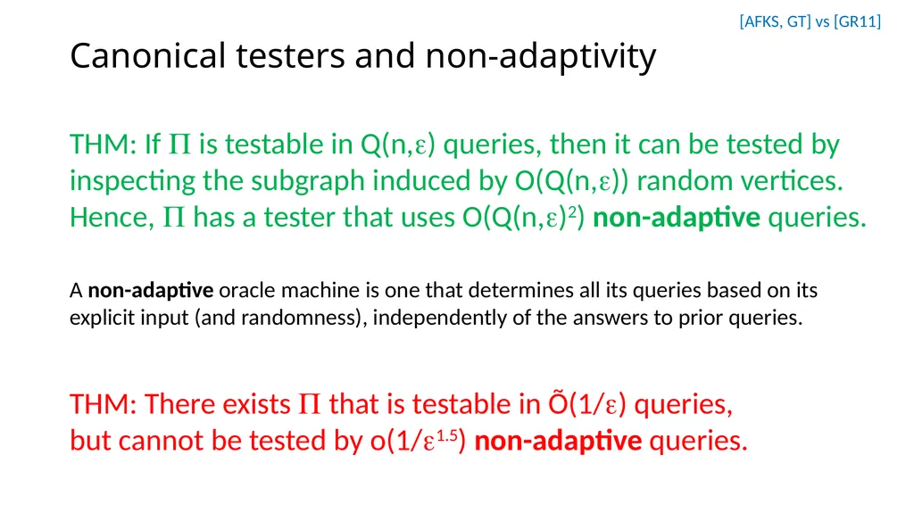 Non-Adaptive vs Adaptive Queries in the Dense - slide 6 of 17