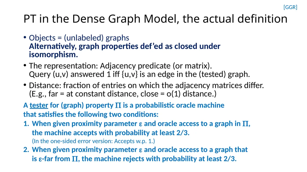 Non-Adaptive vs Adaptive Queries in the Dense - slide 4 of 17