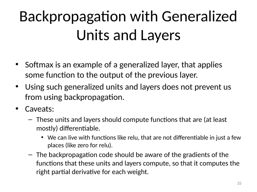 Various Options in Building Neural Networks: - slide 35 of 56