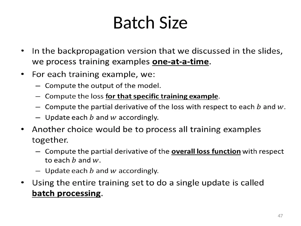 Various Options in Building Neural Networks: - slide 47 of 56