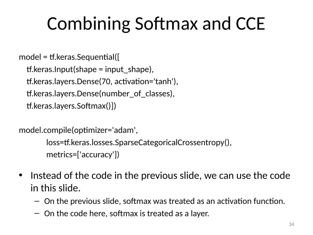 Various Options in Building Neural Networks: - slide 34 of 56