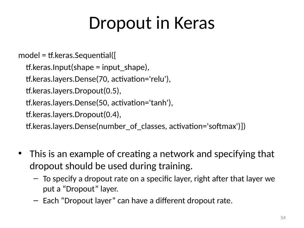 Various Options in Building Neural Networks: - slide 54 of 56