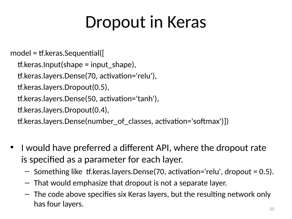 Various Options in Building Neural Networks: - slide 55 of 56