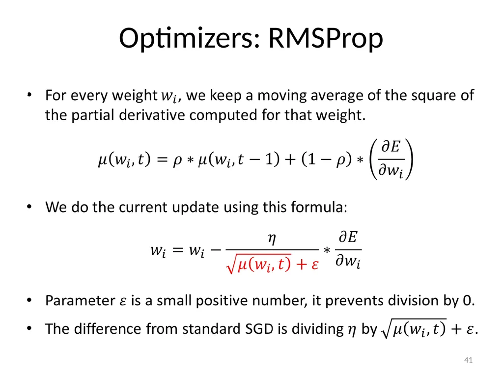 Various Options in Building Neural Networks: - slide 41 of 56