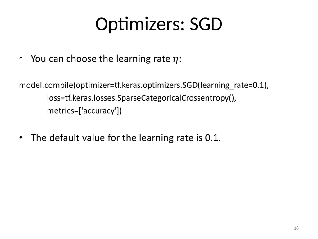 Various Options in Building Neural Networks: - slide 38 of 56