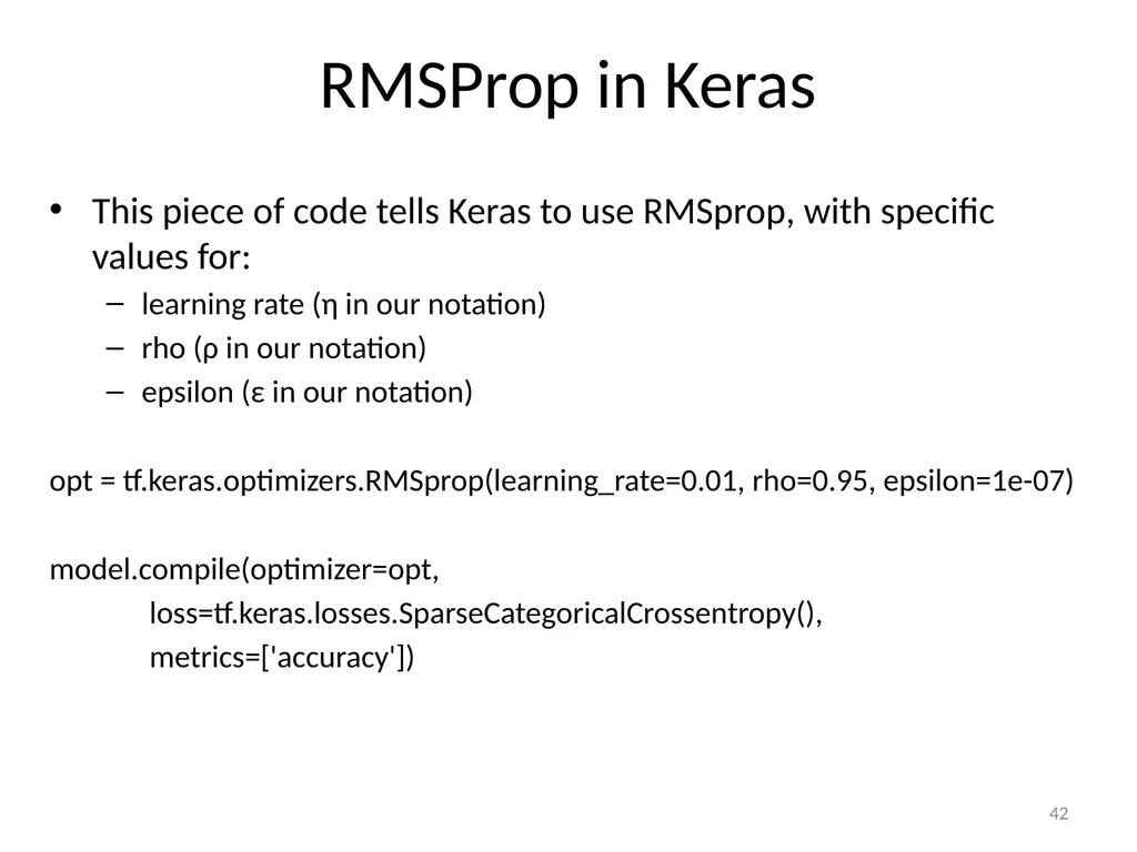 Various Options in Building Neural Networks: - slide 42 of 56