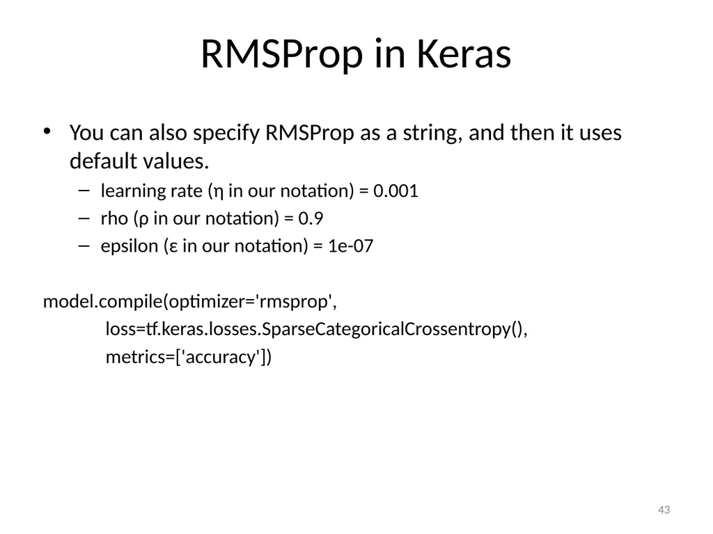 Various Options in Building Neural Networks: - slide 43 of 56