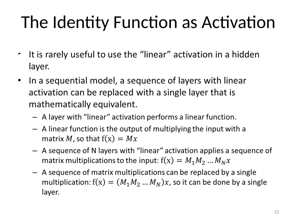 Various Options in Building Neural Networks: - slide 12 of 56