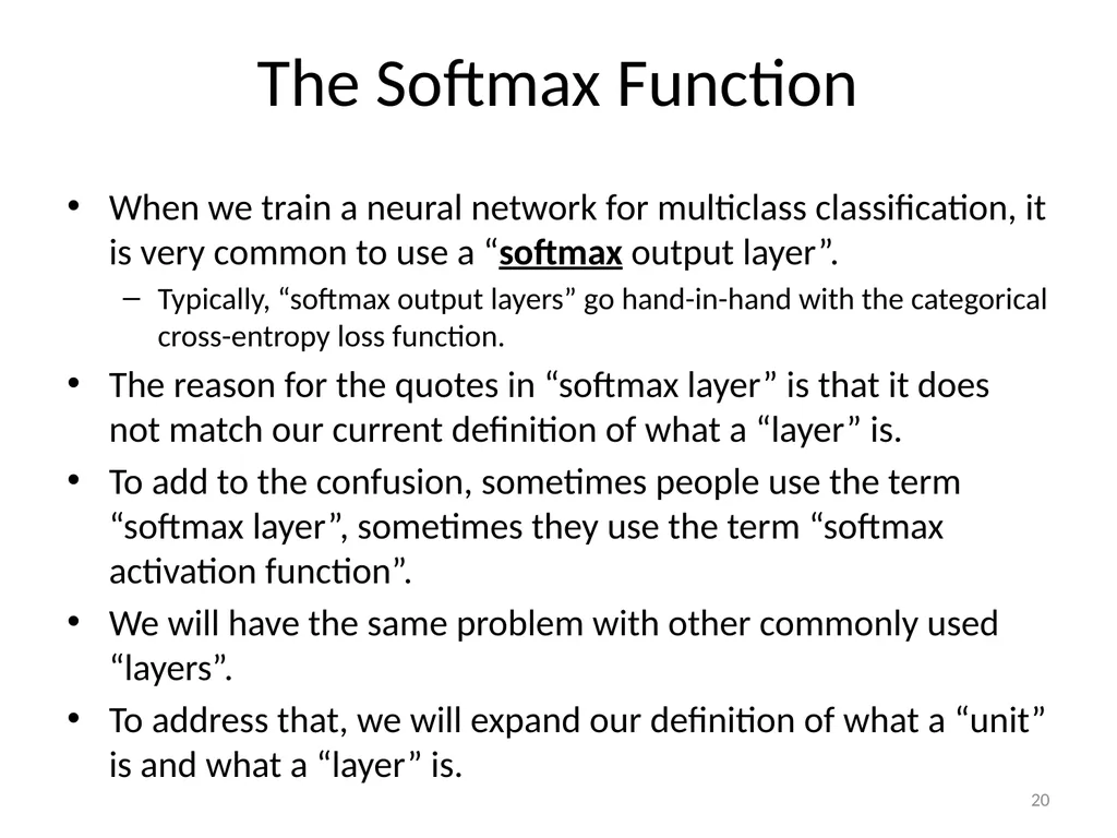 Various Options in Building Neural Networks: - slide 20 of 56