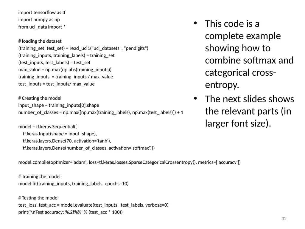 Various Options in Building Neural Networks: - slide 32 of 56