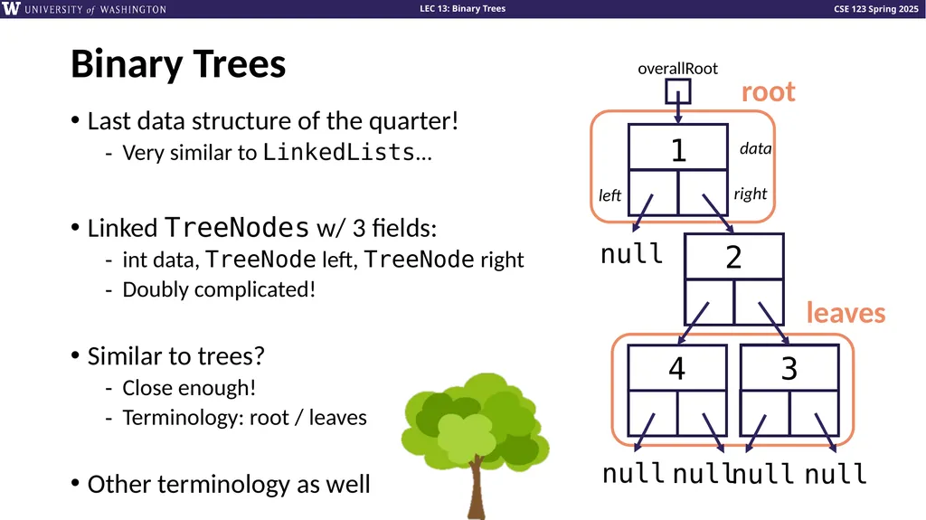 Binary Trees Talk to your neighbors: What’s your - slide 8 of 22