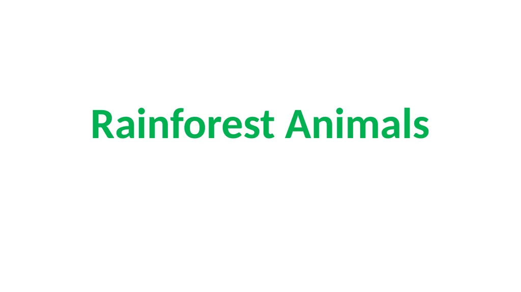 Rainforest Animals Squirrel Butterfly Snake Fish - slide 1 of 30