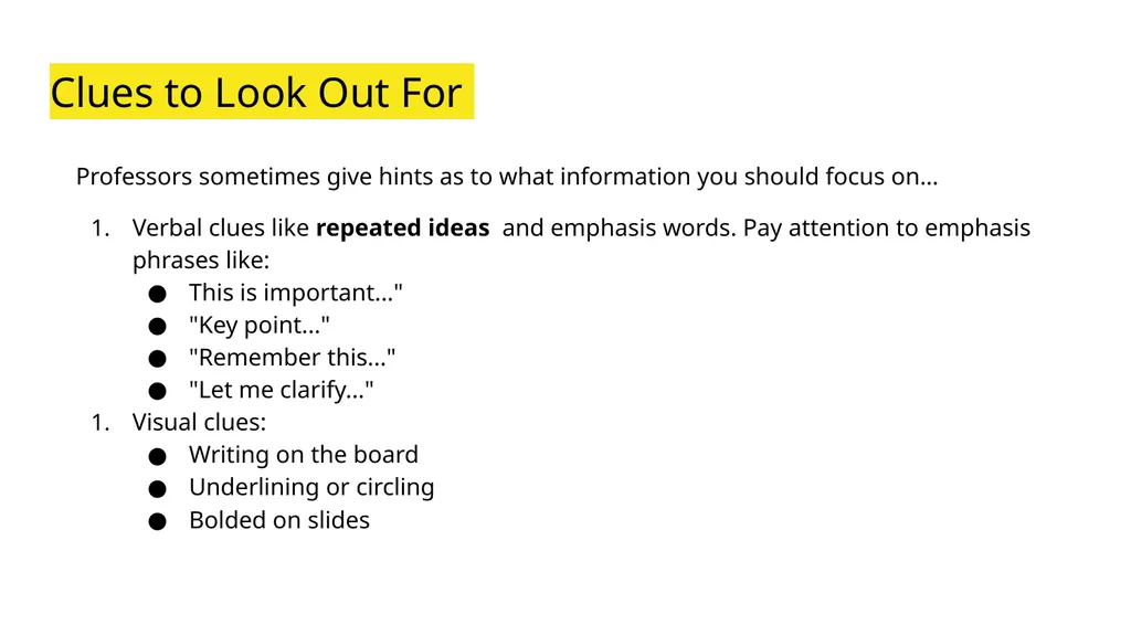 Note Taking Success Coaching Academic Success - slide 7 of 13