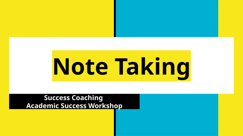Note Taking Success Coaching Academic Success
