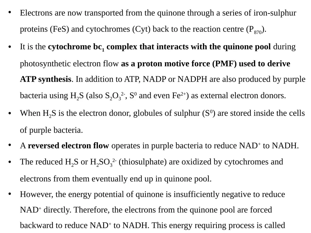 Oxygenic Photosynthesis in Bacteria: In plants, - slide 6 of 10