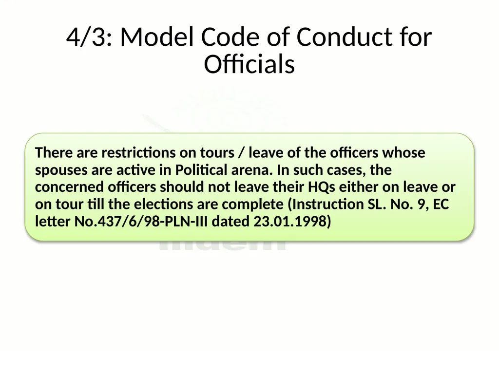 The Model Code of Conduct Learning Module for - slide 11 of 101