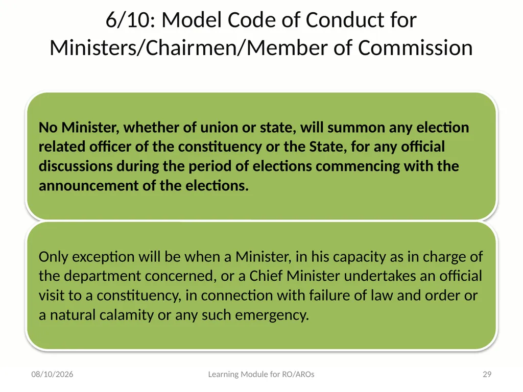 The Model Code of Conduct Learning Module for - slide 29 of 101