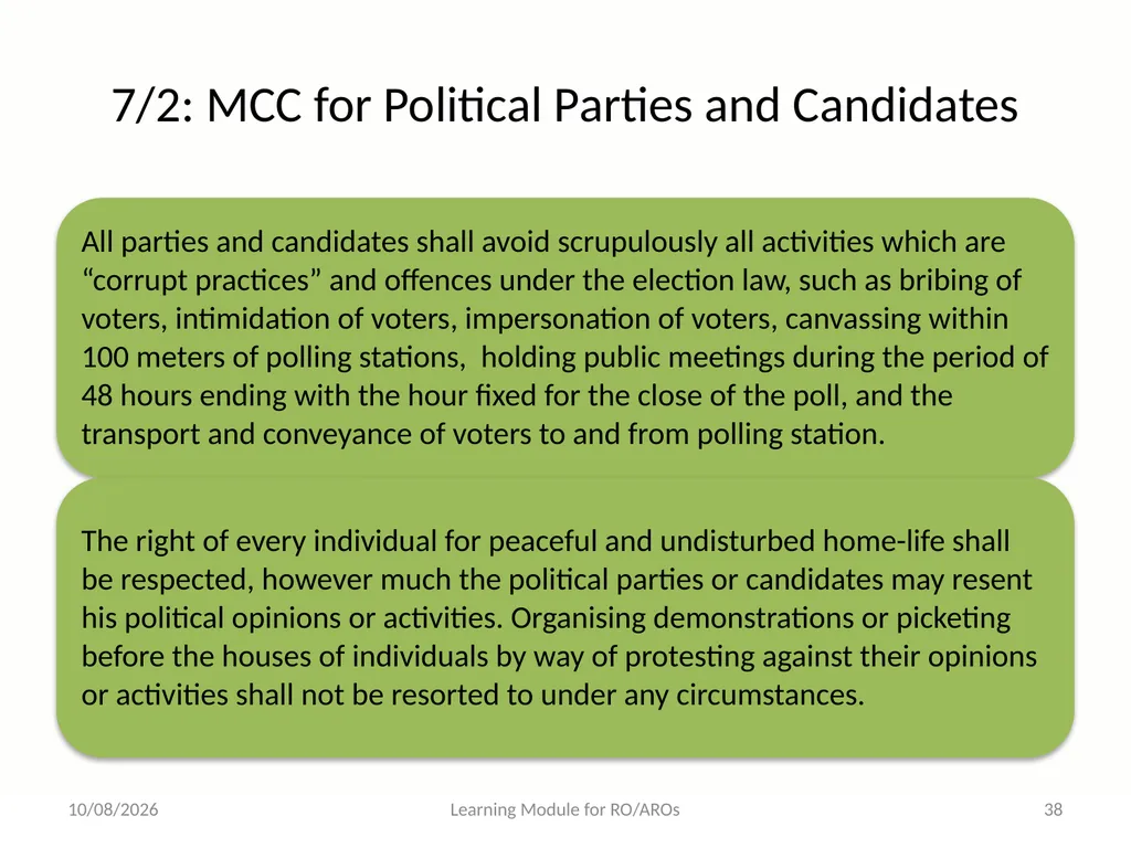 The Model Code of Conduct Learning Module for - slide 38 of 101