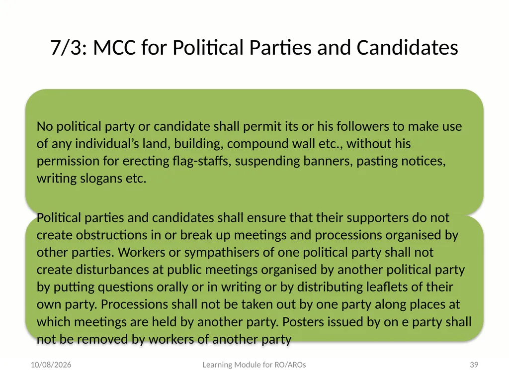 The Model Code of Conduct Learning Module for - slide 39 of 101