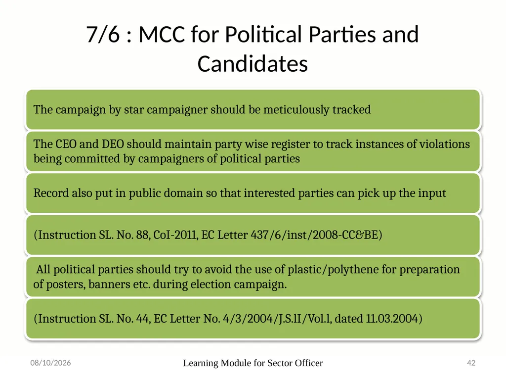 The Model Code of Conduct Learning Module for - slide 42 of 101