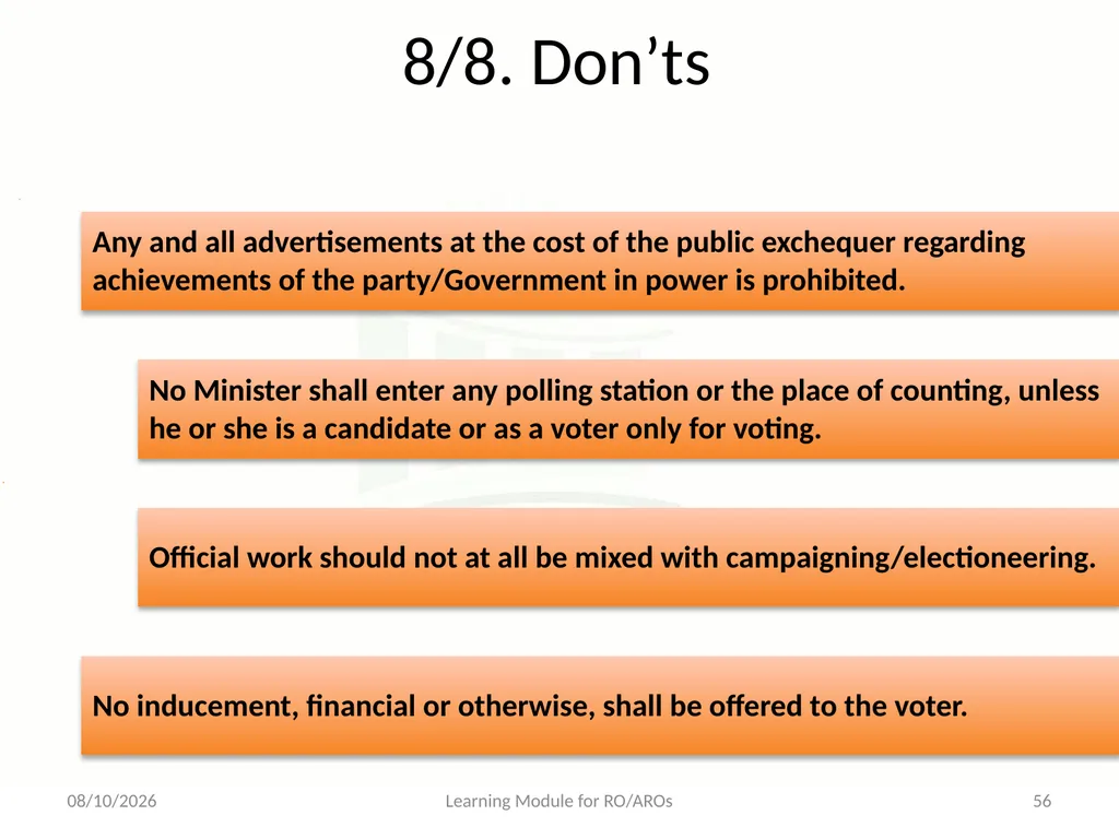 The Model Code of Conduct Learning Module for - slide 56 of 101