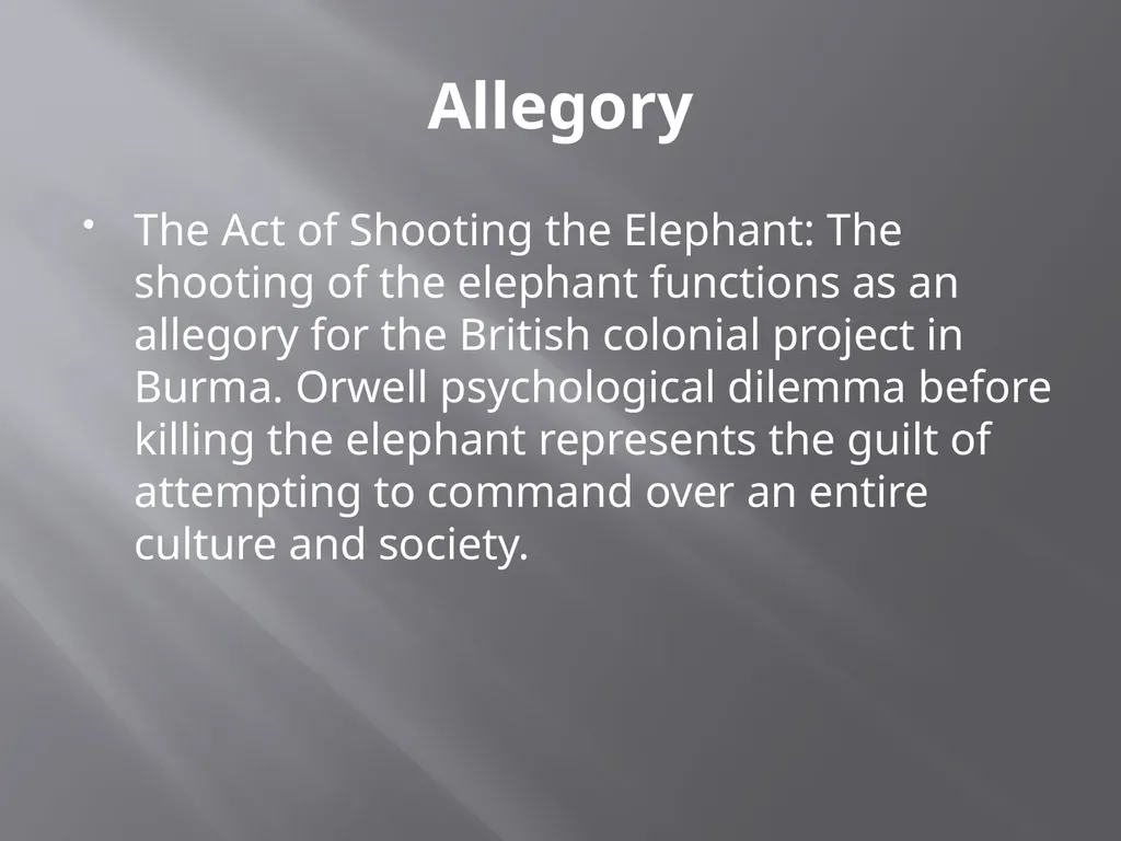 PowerPoint Presentation On Shooting an Elephant - slide 16 of 17