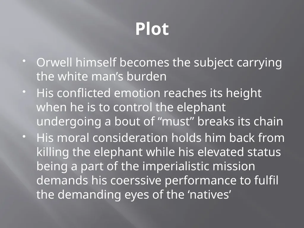 PowerPoint Presentation On Shooting an Elephant - slide 8 of 17