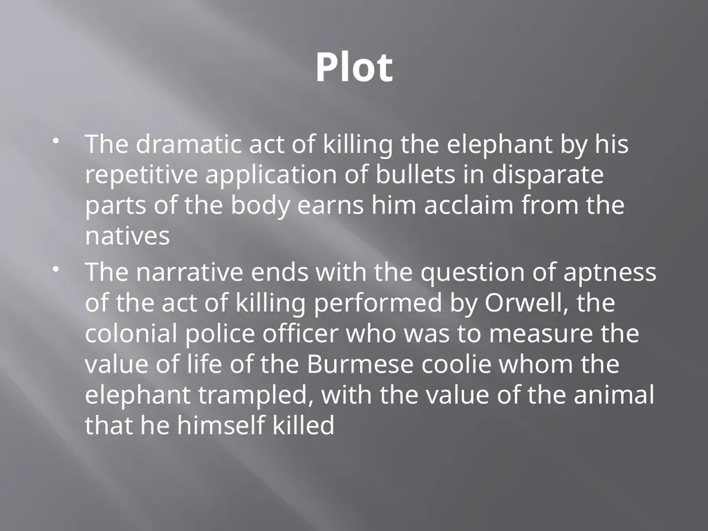 PowerPoint Presentation On Shooting an Elephant - slide 9 of 17