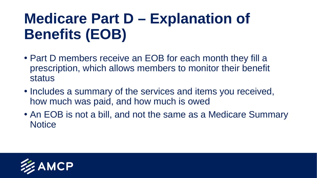 Medicare Part D Prescription Drug Benefit Overview - slide 19 of 21