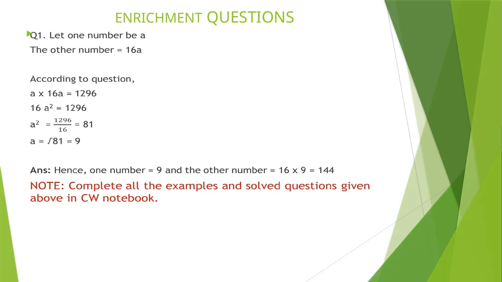 Topics to be covered are: Square root of - slide 15 of 16