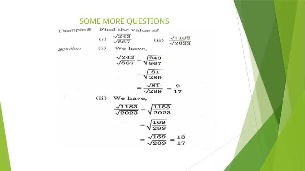 Topics to be covered are: Square root of - slide 10 of 16