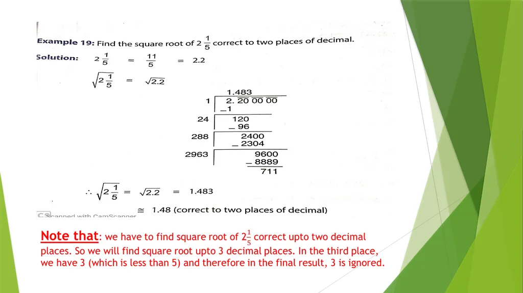 Topics to be covered are: Square root of - slide 2 of 16