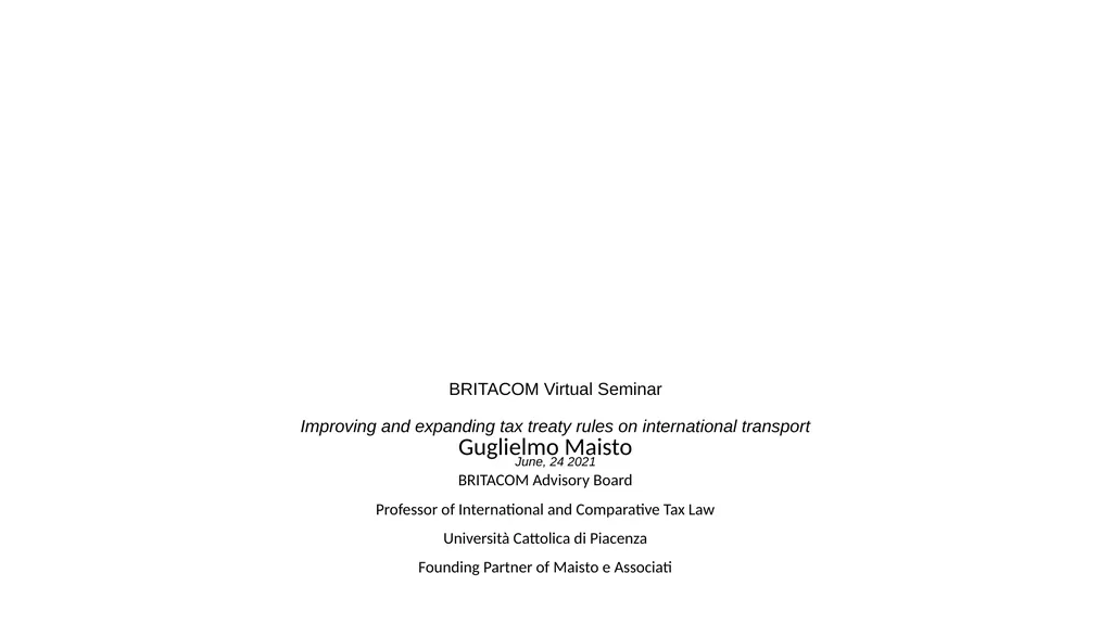 BRITACOM Virtual Seminar Improving and expanding - slide 1 of 7