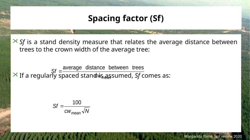 Stand density measures Stocking and stand density - slide 18 of 20