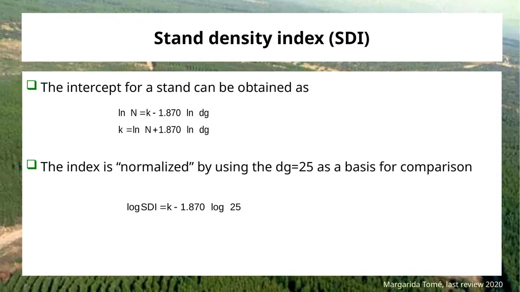 Stand density measures Stocking and stand density - slide 10 of 20