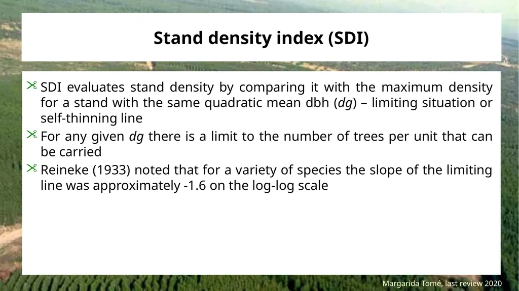 Stand density measures Stocking and stand density - slide 5 of 20