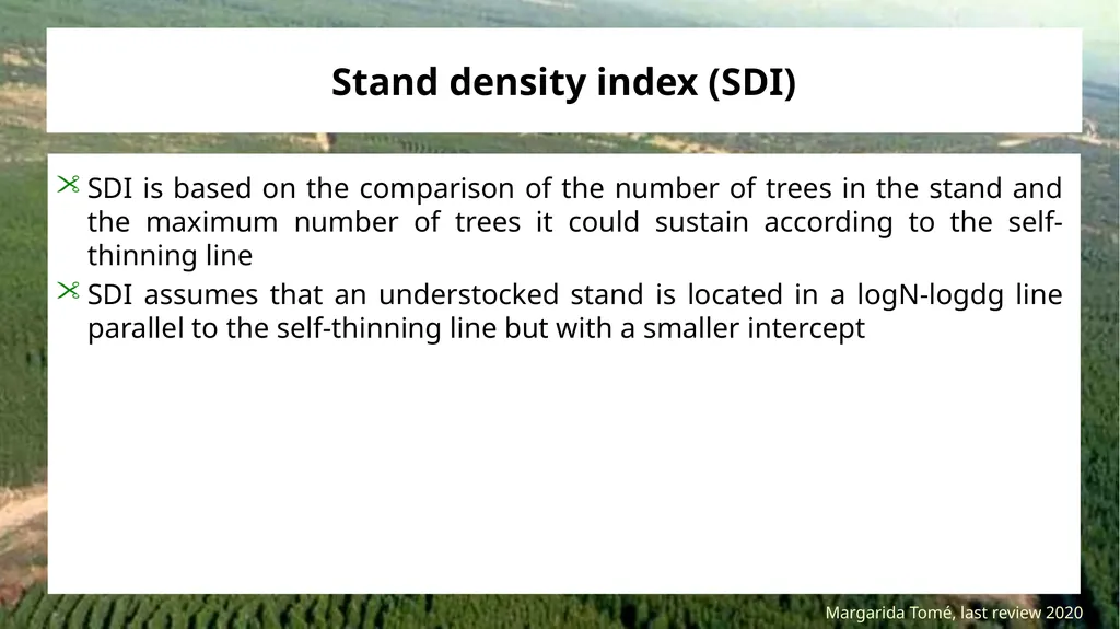 Stand density measures Stocking and stand density - slide 8 of 20