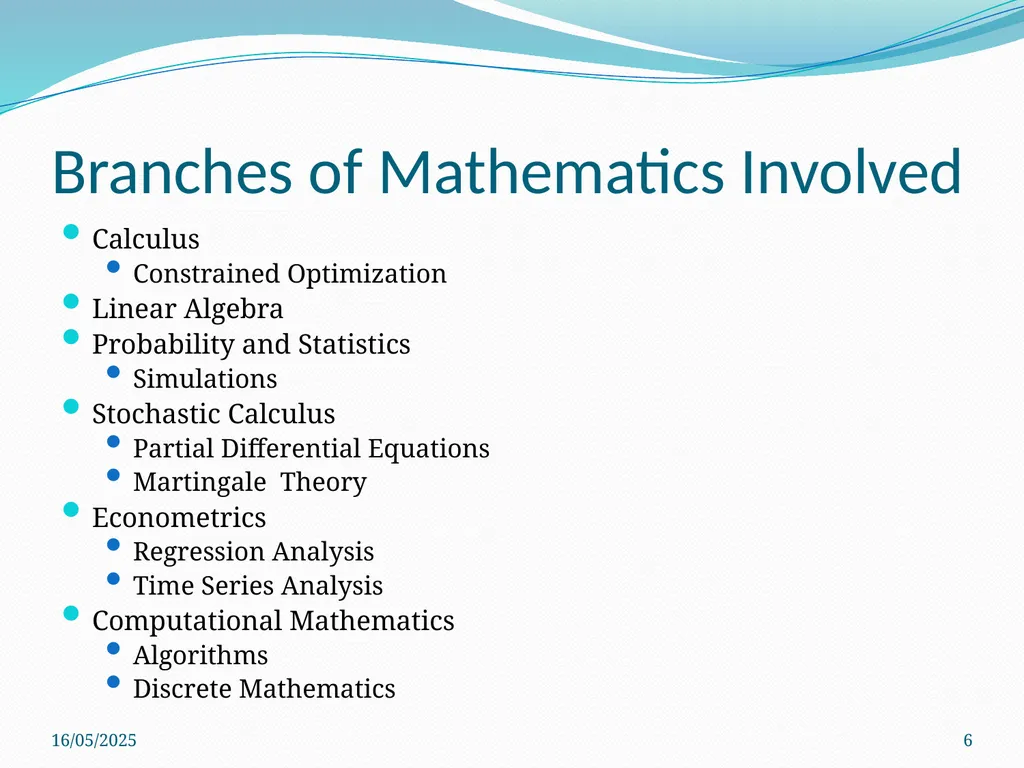 Mathematical Modelling in Finance -Puneet Prakash, - slide 6 of 18