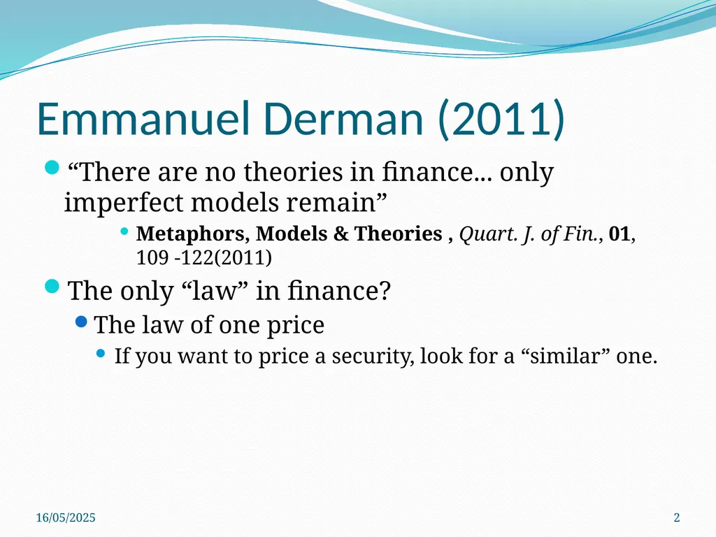 Mathematical Modelling in Finance -Puneet Prakash, - slide 2 of 18