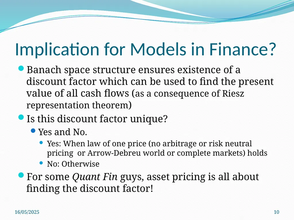 Mathematical Modelling in Finance -Puneet Prakash, - slide 10 of 18