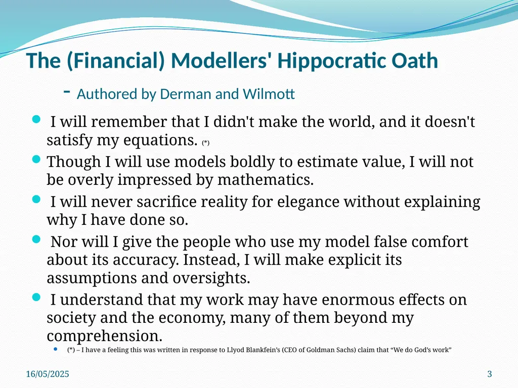 Mathematical Modelling in Finance -Puneet Prakash, - slide 3 of 18