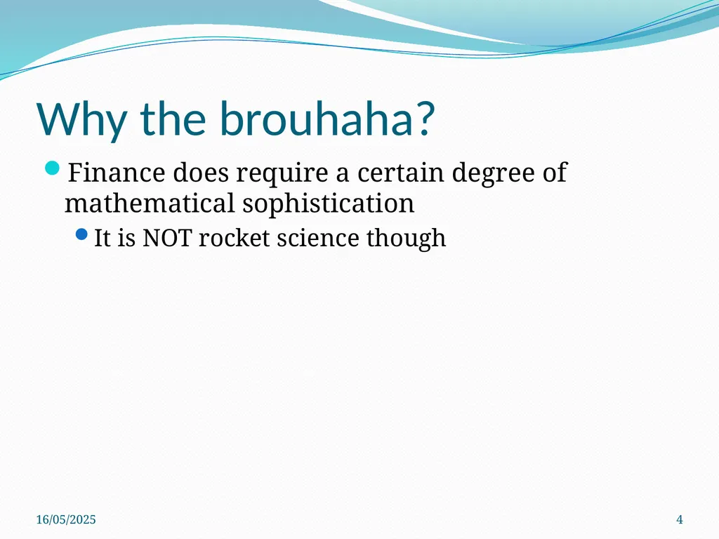 Mathematical Modelling in Finance -Puneet Prakash, - slide 4 of 18