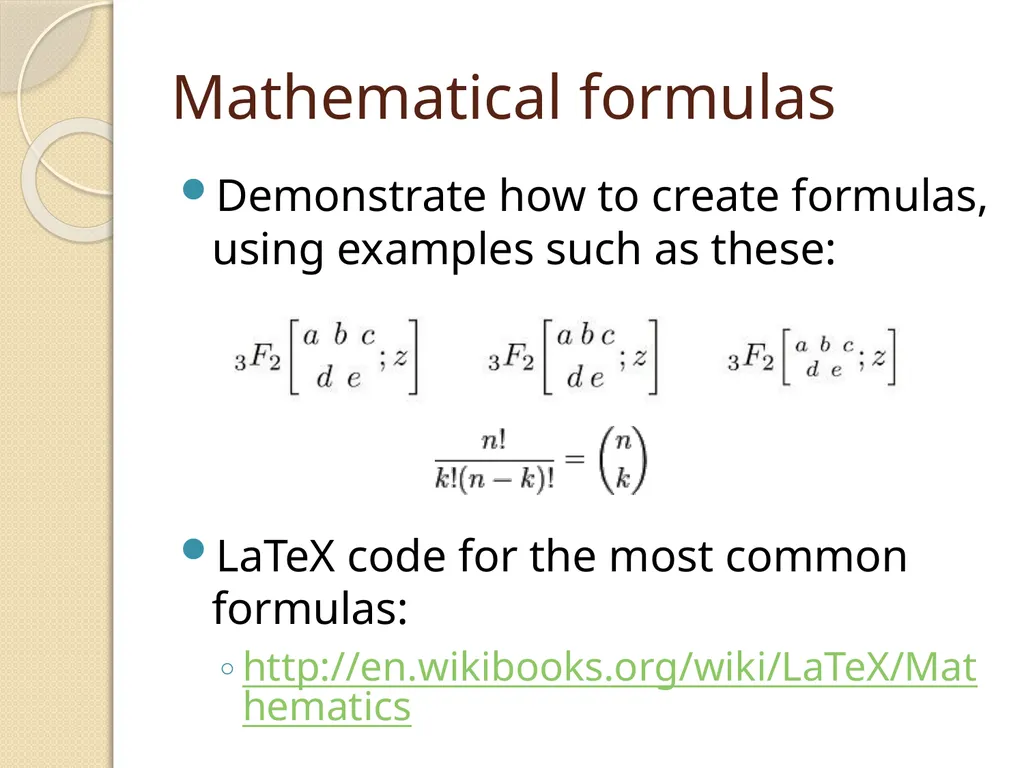 LaTeX Tutorial What is LaTeX? TeX is a typesetting - slide 17 of 21