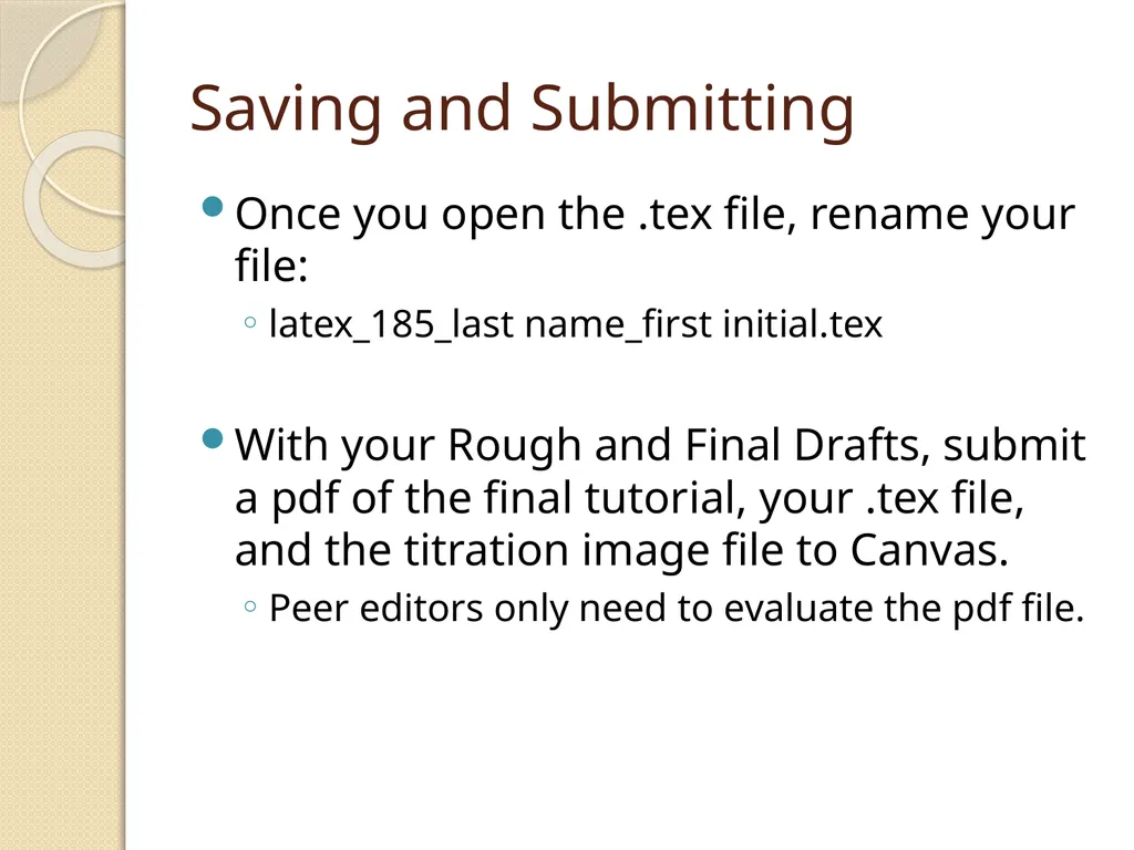 LaTeX Tutorial What is LaTeX? TeX is a typesetting - slide 7 of 21