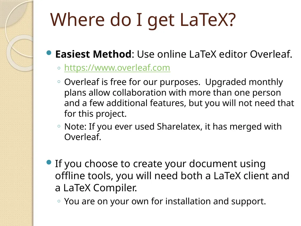 LaTeX Tutorial What is LaTeX? TeX is a typesetting - slide 4 of 21