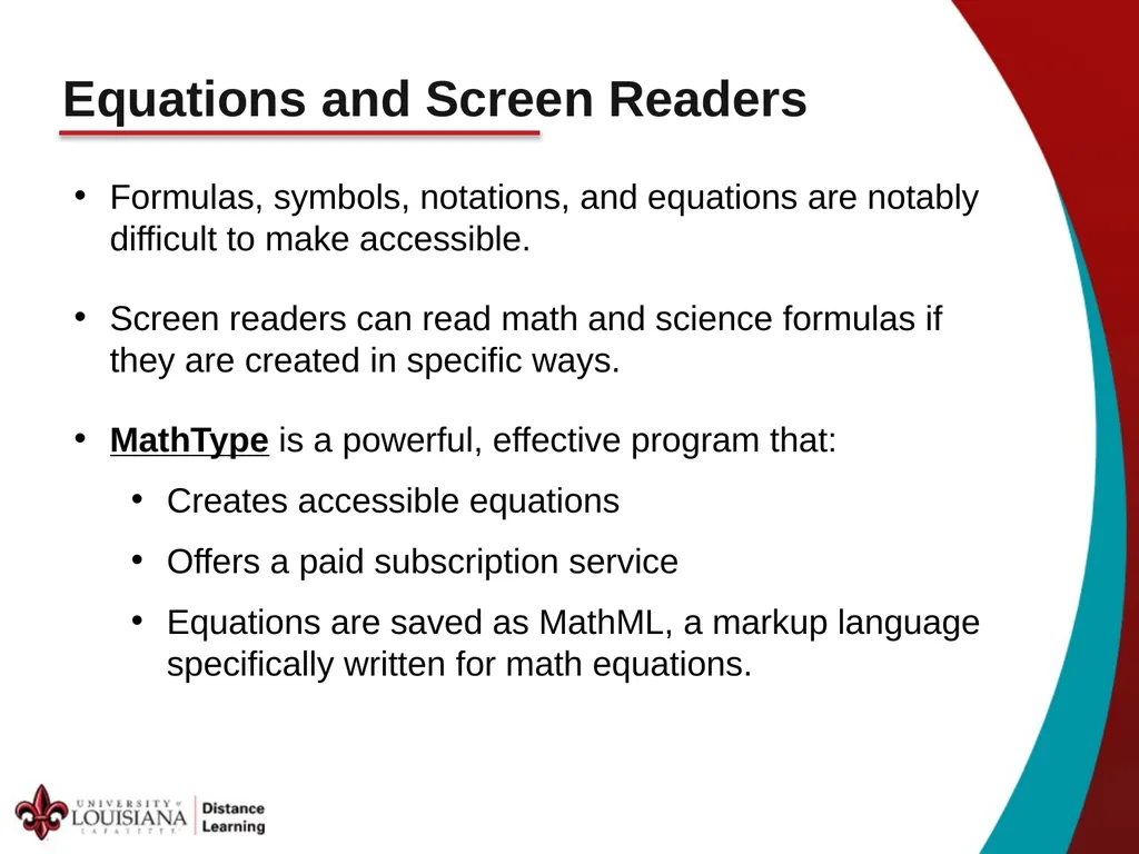 Accessible by Design ADA in STEM & Equations - slide 5 of 15