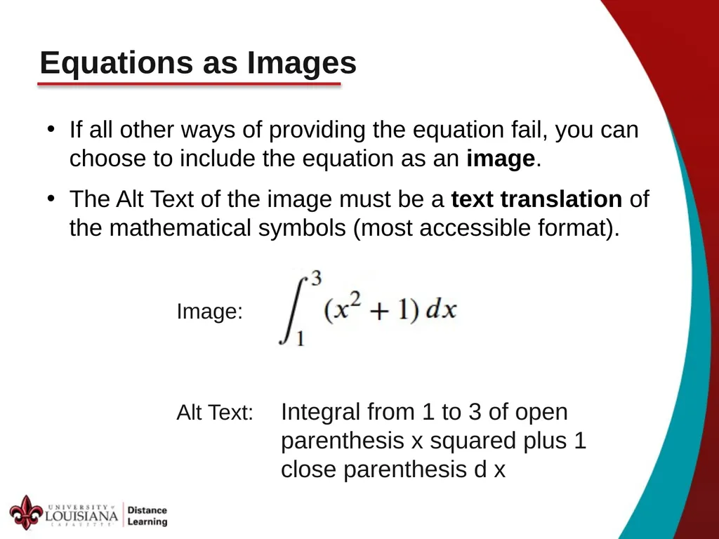 Accessible by Design ADA in STEM & Equations - slide 10 of 15